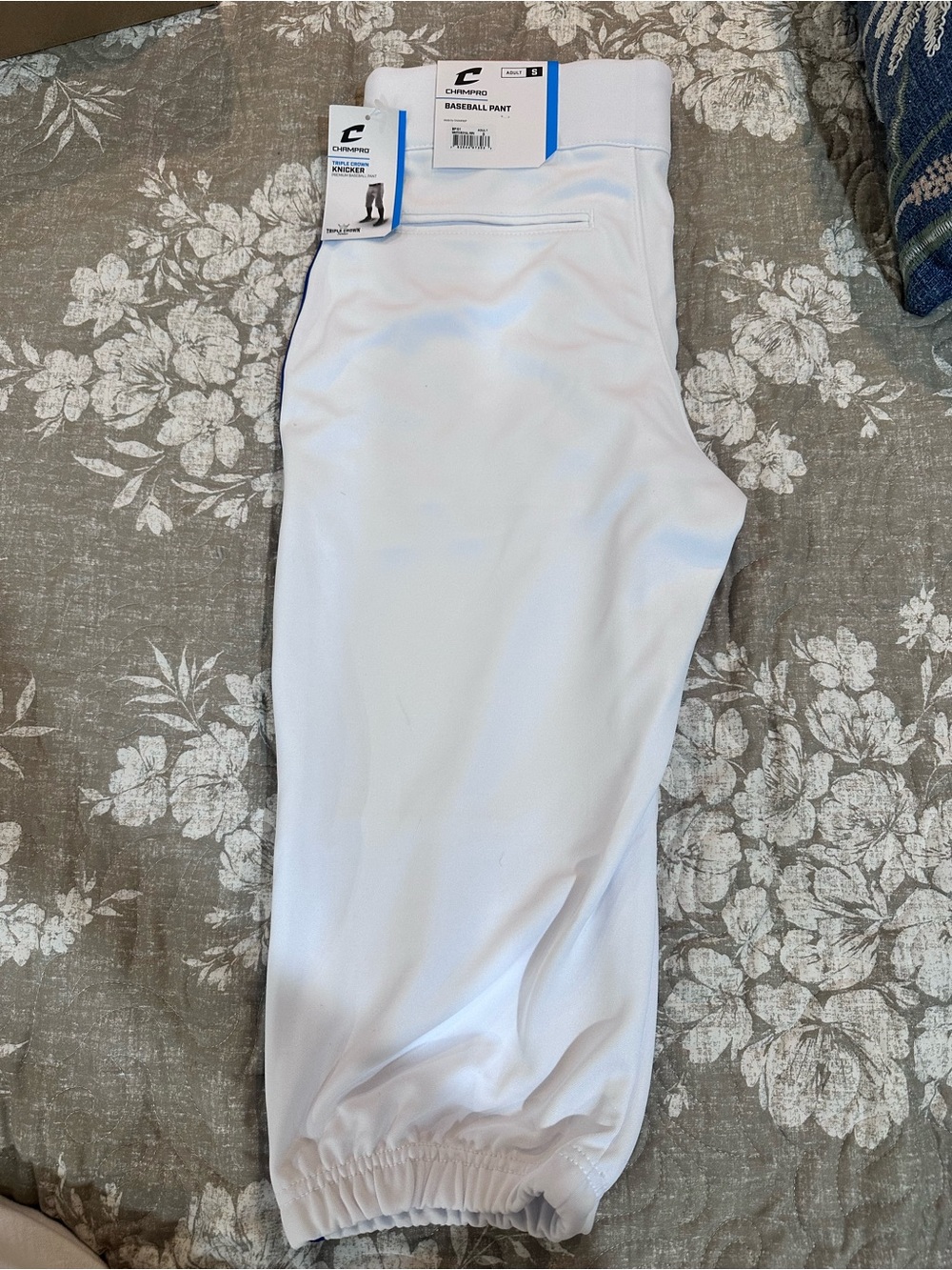 Champro Men's White Baseball Pants with Elastic Cuffs